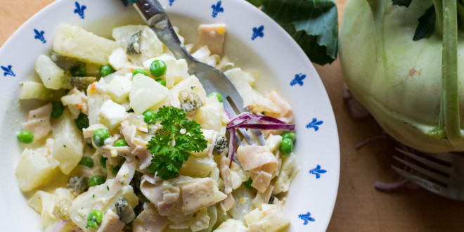 Angerichteter Kohlrabi Salat