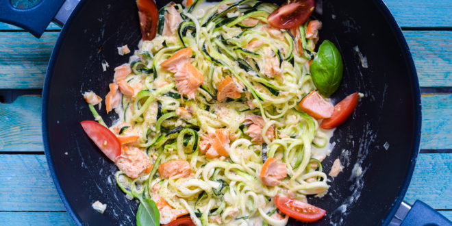Low Carb One Pot Lachs Znudeln