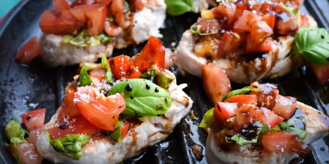 Low Carb Hähnchen Bruschetta