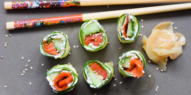 Low Carb Räucherlachs Sushi