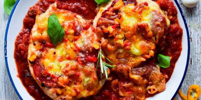 Low Carb Pizza Hähnchen vom Blech