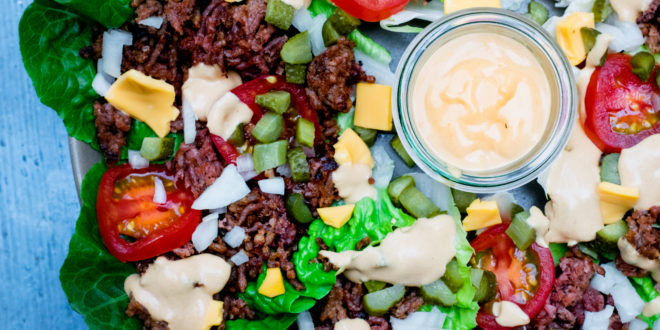 Low Carb Mini Cheeseburger Salad Wraps