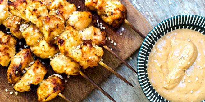 Low Carb Asia Hähnchenspieße
