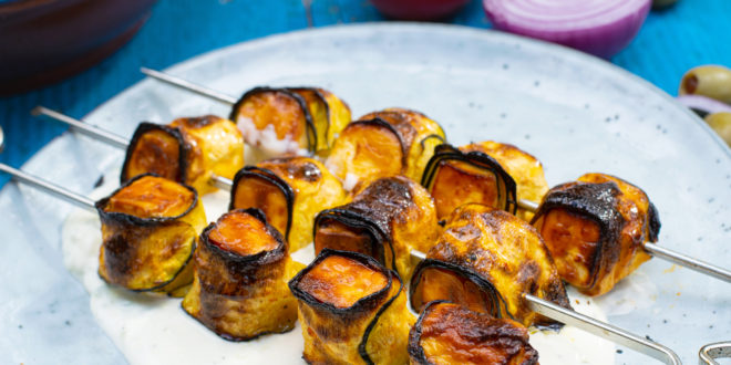 Gegrillte Low Carb Feta Spieße