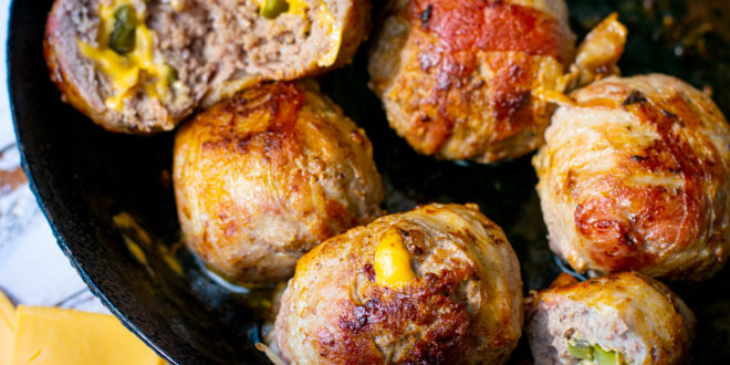 Gefüllte Low Carb Bacon Cheeseburger Bites