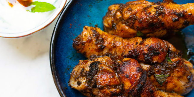 Low Carb Joghurt Knoblauch Hähnchenkeulen